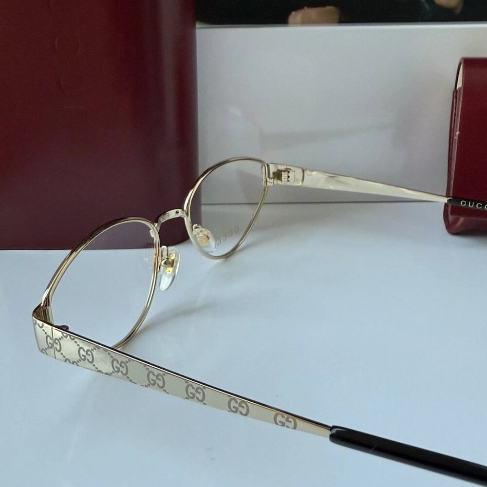 NWT Gucci GG1853o-001 Gold 54mm Eyeglasses - Picture 4 of 5